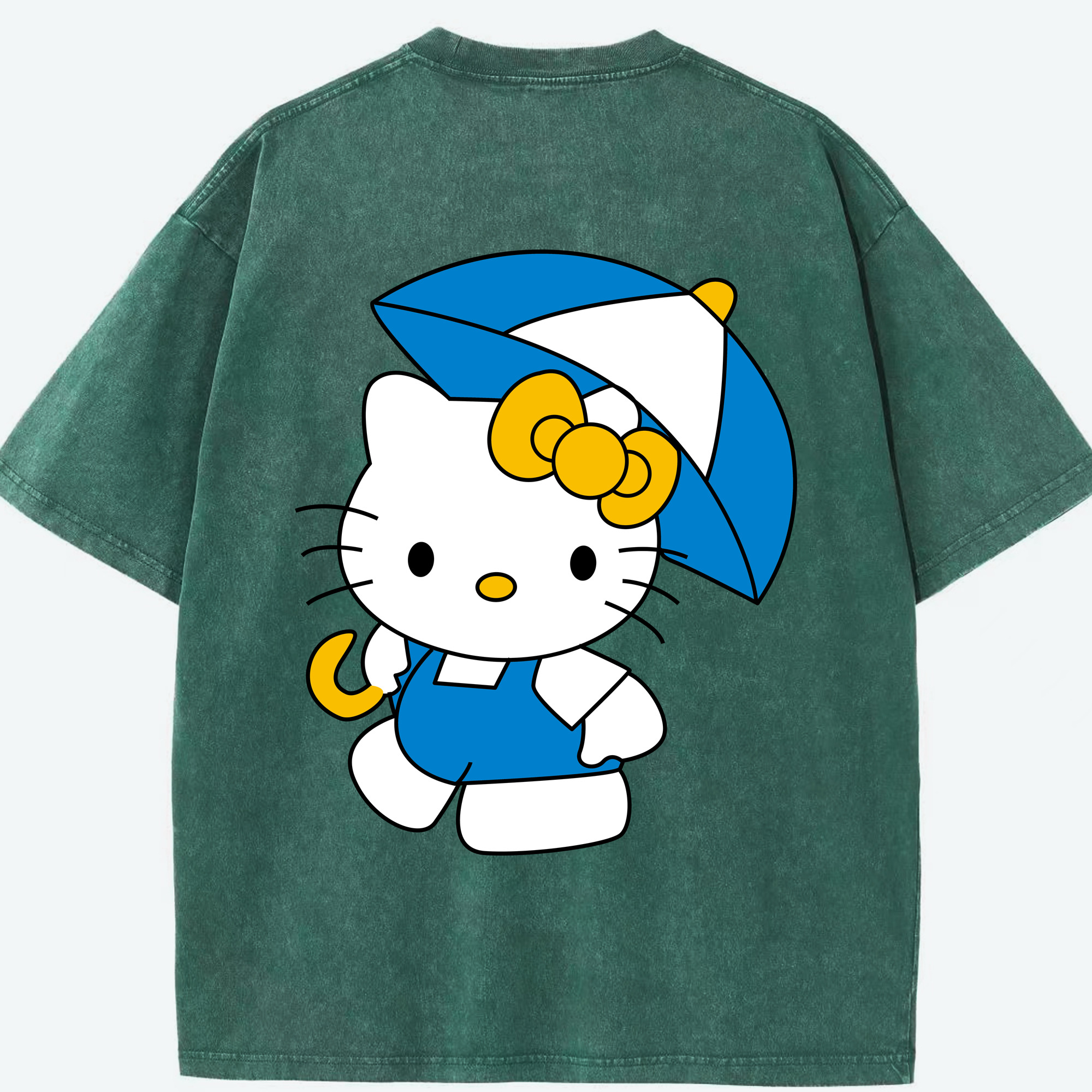 （画像用） Hello Kitty ハローキティ 綿100% ヴィンテージ風 半袖Tシャツ（背面プリント）